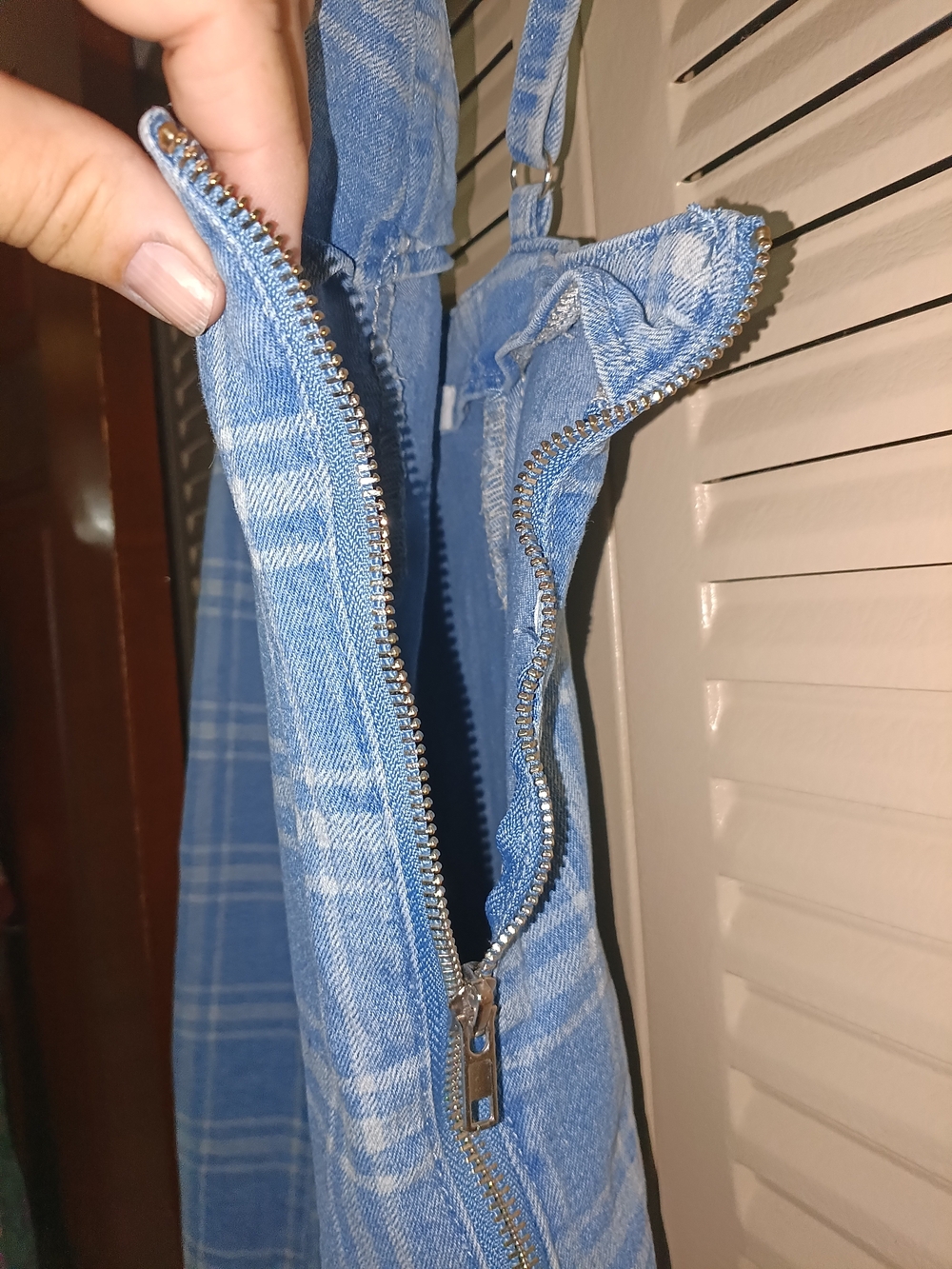 Forever 21 Light Blue Plaid Mini Dress - Picture 4 of 6